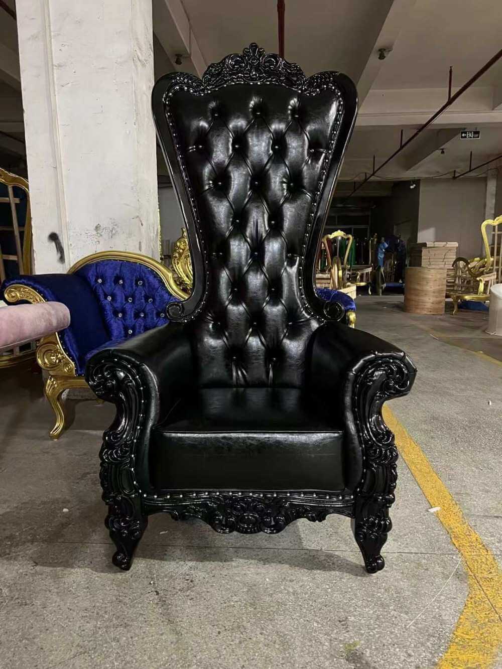 wholesale high back black king throne chairs for events