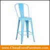 wholesale commercial quality metal blue tolix stool wth backrest for sale