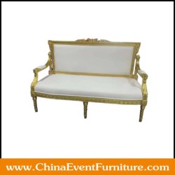 wholesale white and gold bride groom sofa for weddings