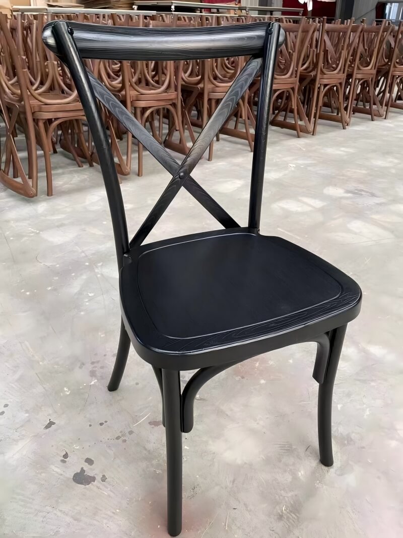 wholesale stacked cross back black dining chairs for dining rooms
