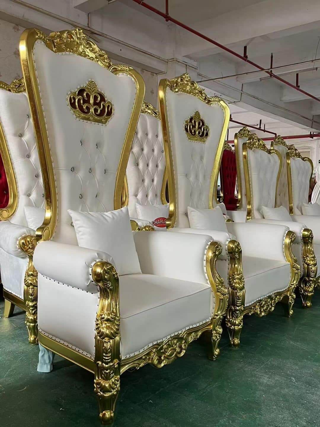 wholesale gold and white king throne chair for sale