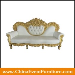 wholesale white and gold marriage hall sofa for weddings