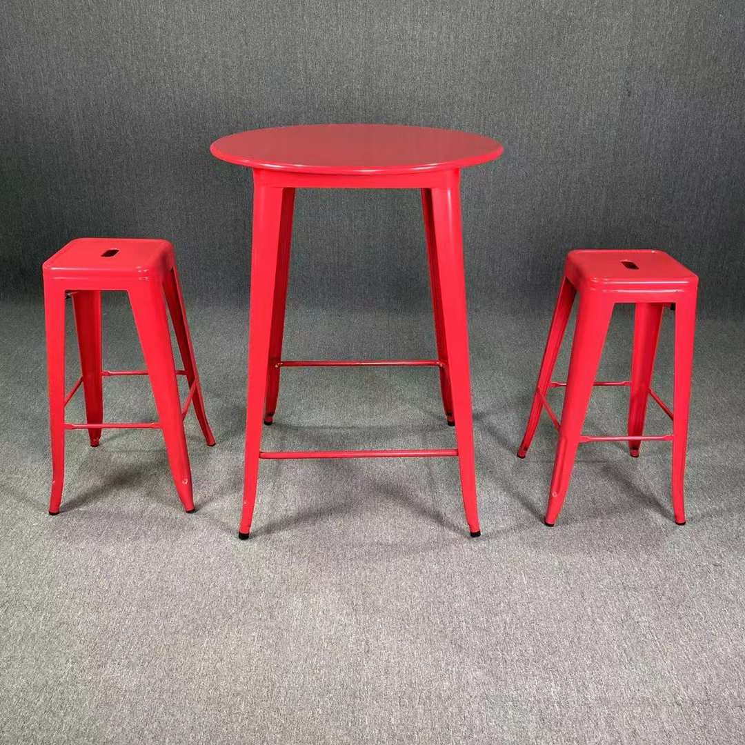 wholesale red Tolix Bar Tables with bart stools for sale