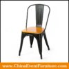 wholesale black replica tolix chair with wooden seat for dining room
