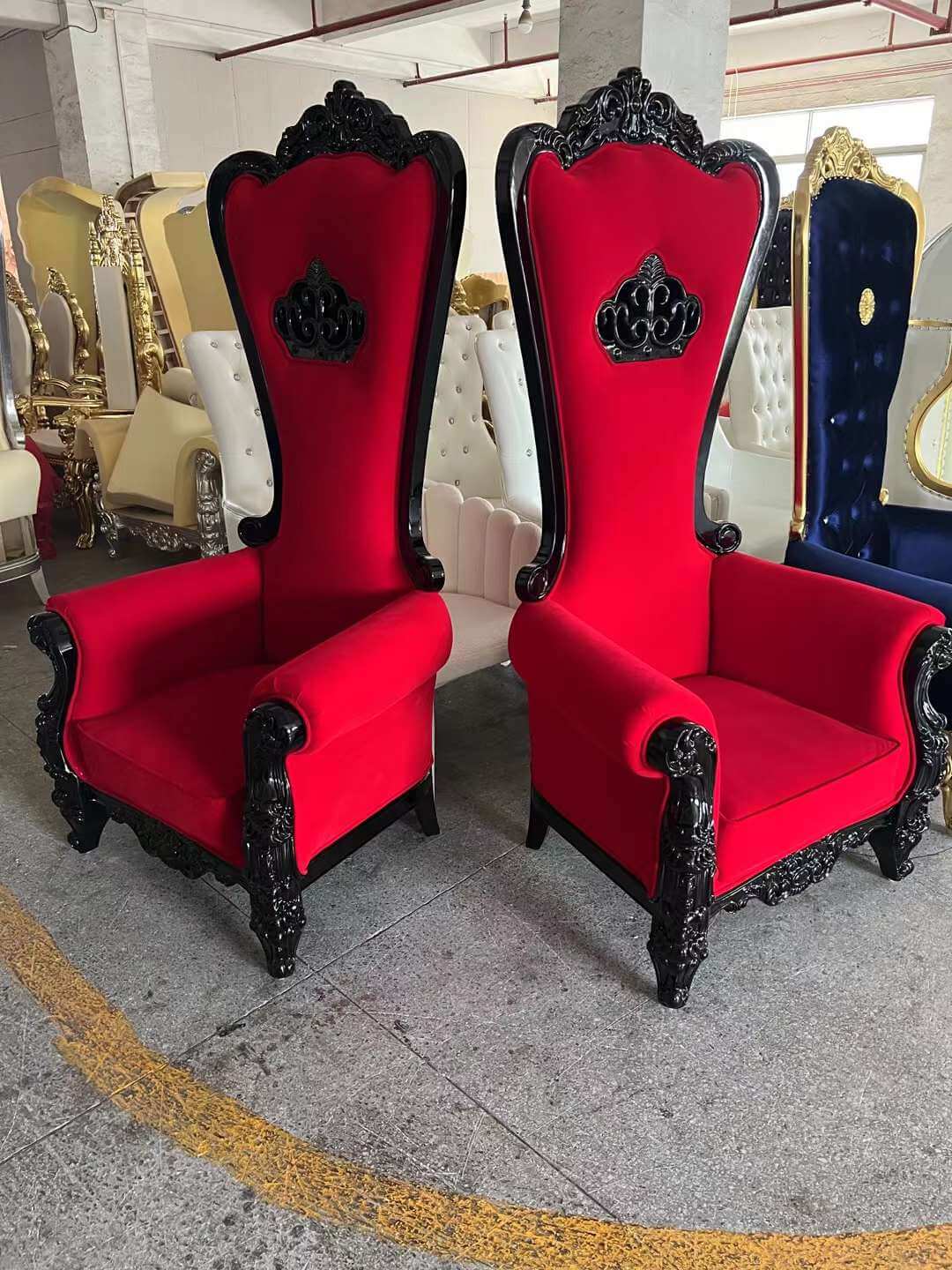 wholesale black and red royalty chair for sale