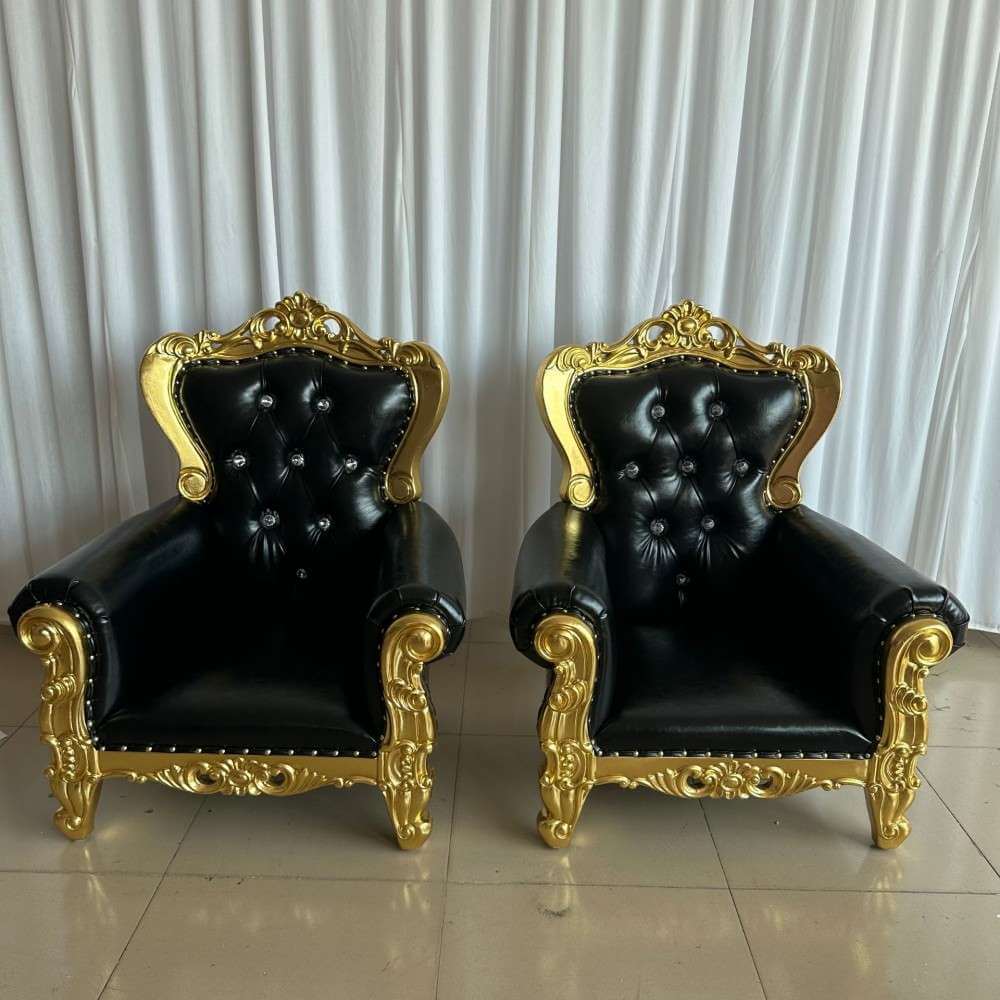 wholesale black and gold small throne chairs for kids parties