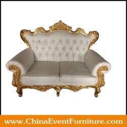 wholesale white and gold wedding sofa for marriage