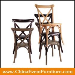 wholesale powder coated stackable cross back chairs for events