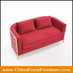 wholesale gold stainless steel wedding sofa for bride and groom