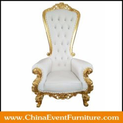 wholesale luxury white and gold throne chairs for events