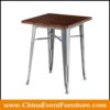 wholesale commercial quality square timber top bar table for sale