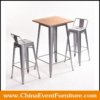 wholesale wood top metal tolix bar tables for sale
