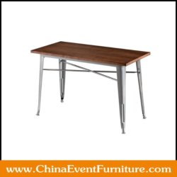 wholesale rectangular wood top tolix metal table for dining room
