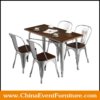 wholesale commercial quality wood top tolix table and chairs for dining room