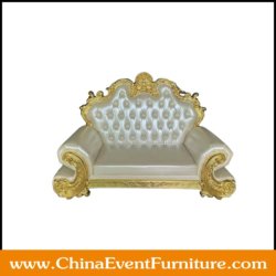 wholesale gold and white wedding sofa for bride and groom