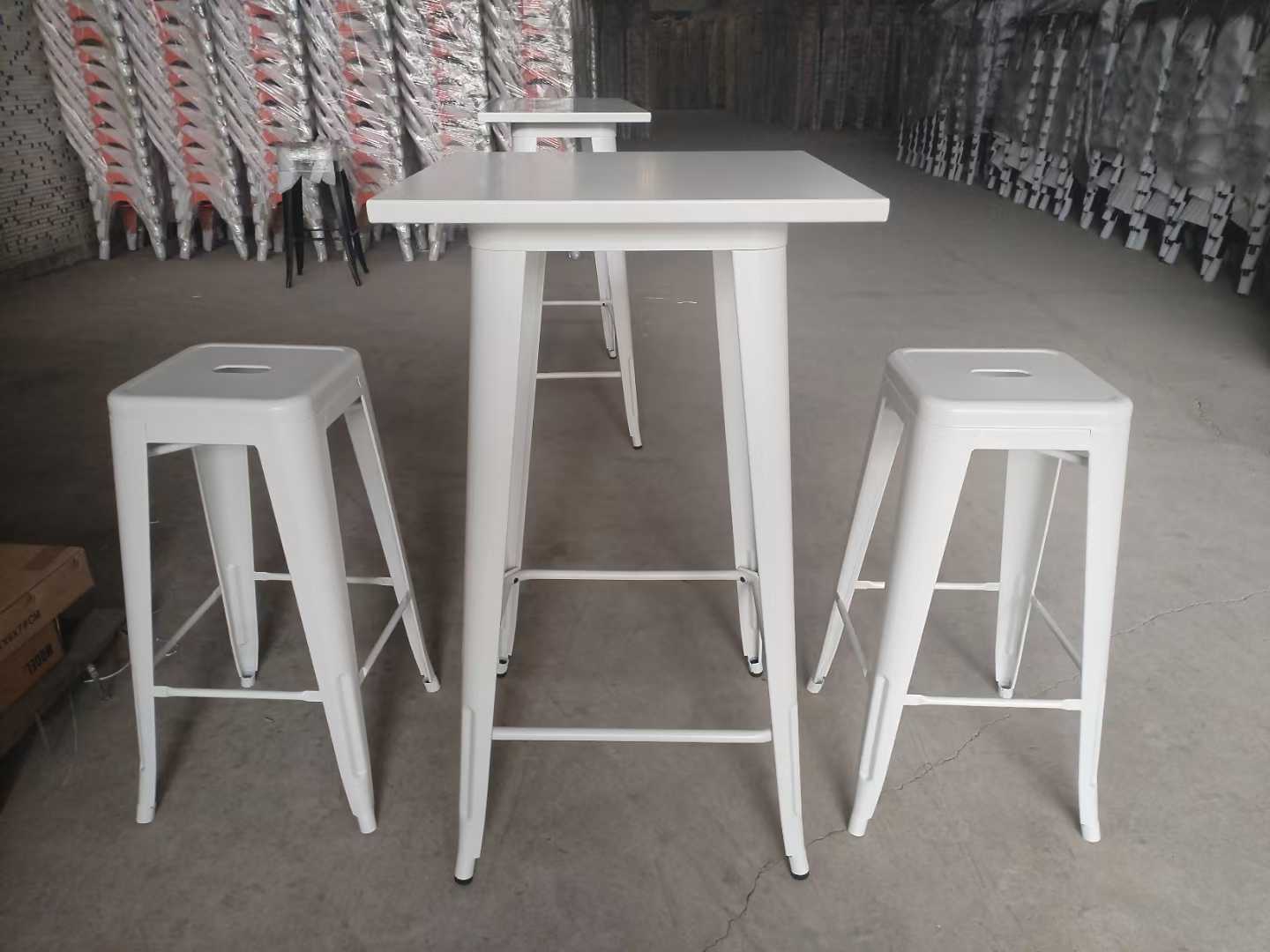 wholesale square white Timber Top Bar Tables for sale