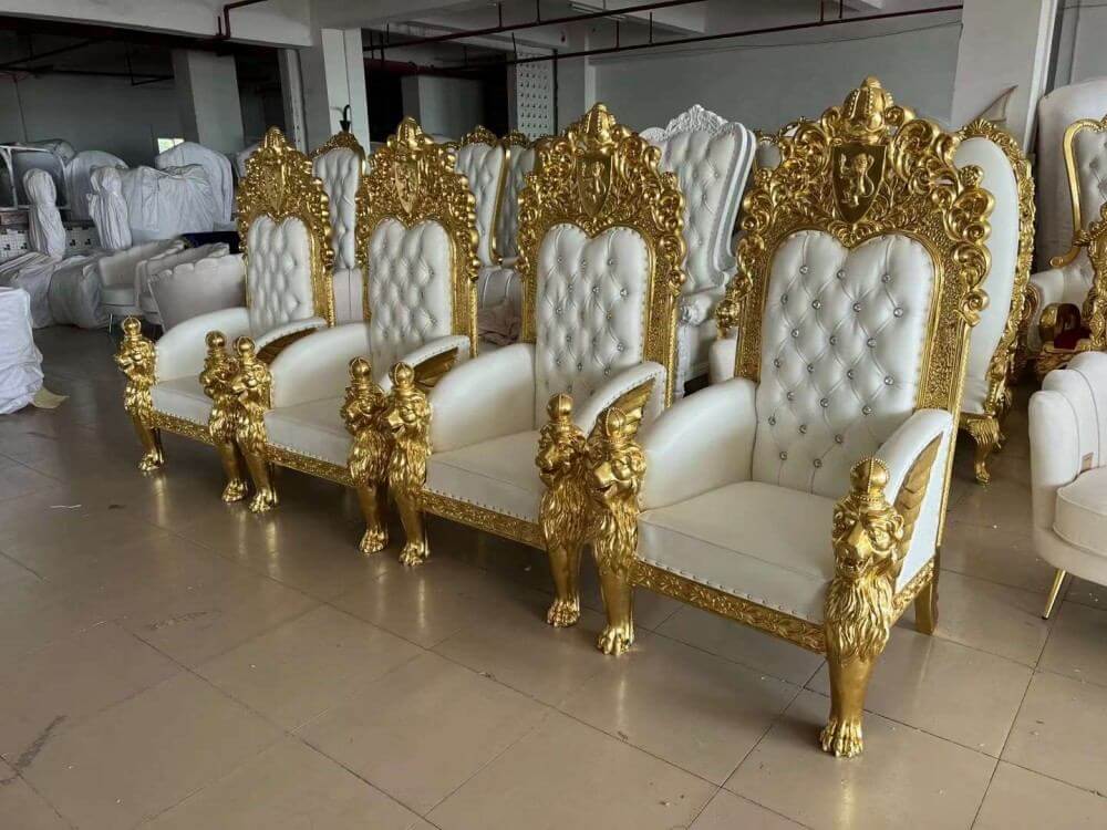 wholesale luxury white and gold throne chairs for weddings
