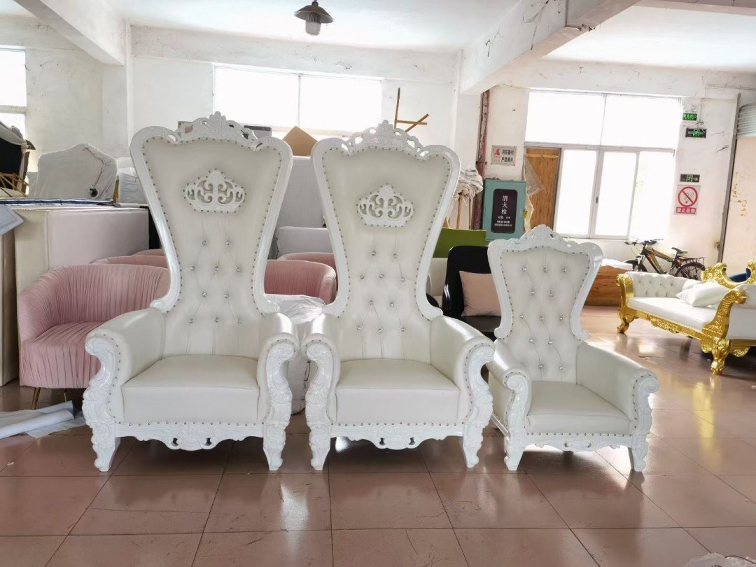 wholesale high back upholstered white throne chairs for weddings