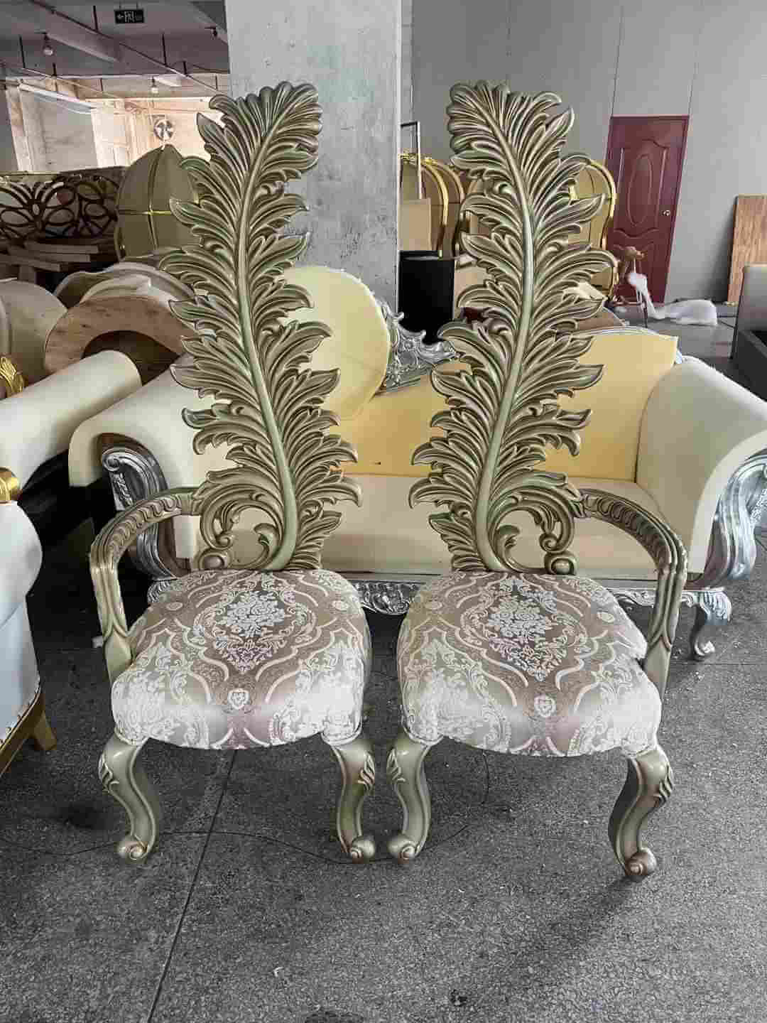 wholesale upholstered silver King And Queen Throne Chairs for weddings