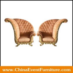 wholesale velvet upholstered King And Queen Throne Chairs for weddings