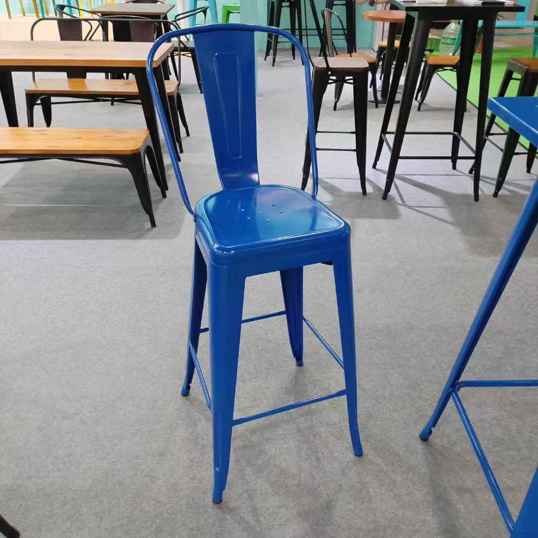 wholesale 75 cm seat height blue tolix stool for hotel bars
