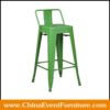 wholesale metal green tolix stool with low backrest for bars