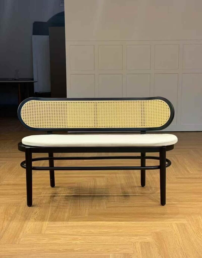 wholesale wooden black Cane Back Sofa for hotels