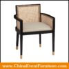 wholesale solid wood frame black cane armchairs for hotel dining rooms
