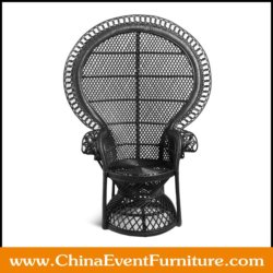 wholesale black peacock chairs for king and queen