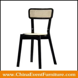 wholesale black wood and cane chair for hotel dining rooms