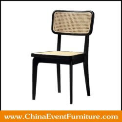 wholesale modern black wood and cane dining chair for hotels