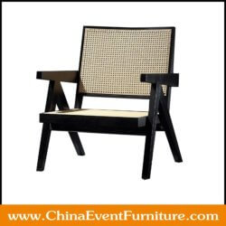wholesale hardwood black cane armchairs with cane backrest and seat