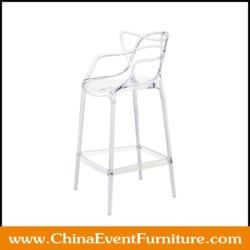 wholesale 75 cm seat height clear Entangled Bar Stool for hotel bars