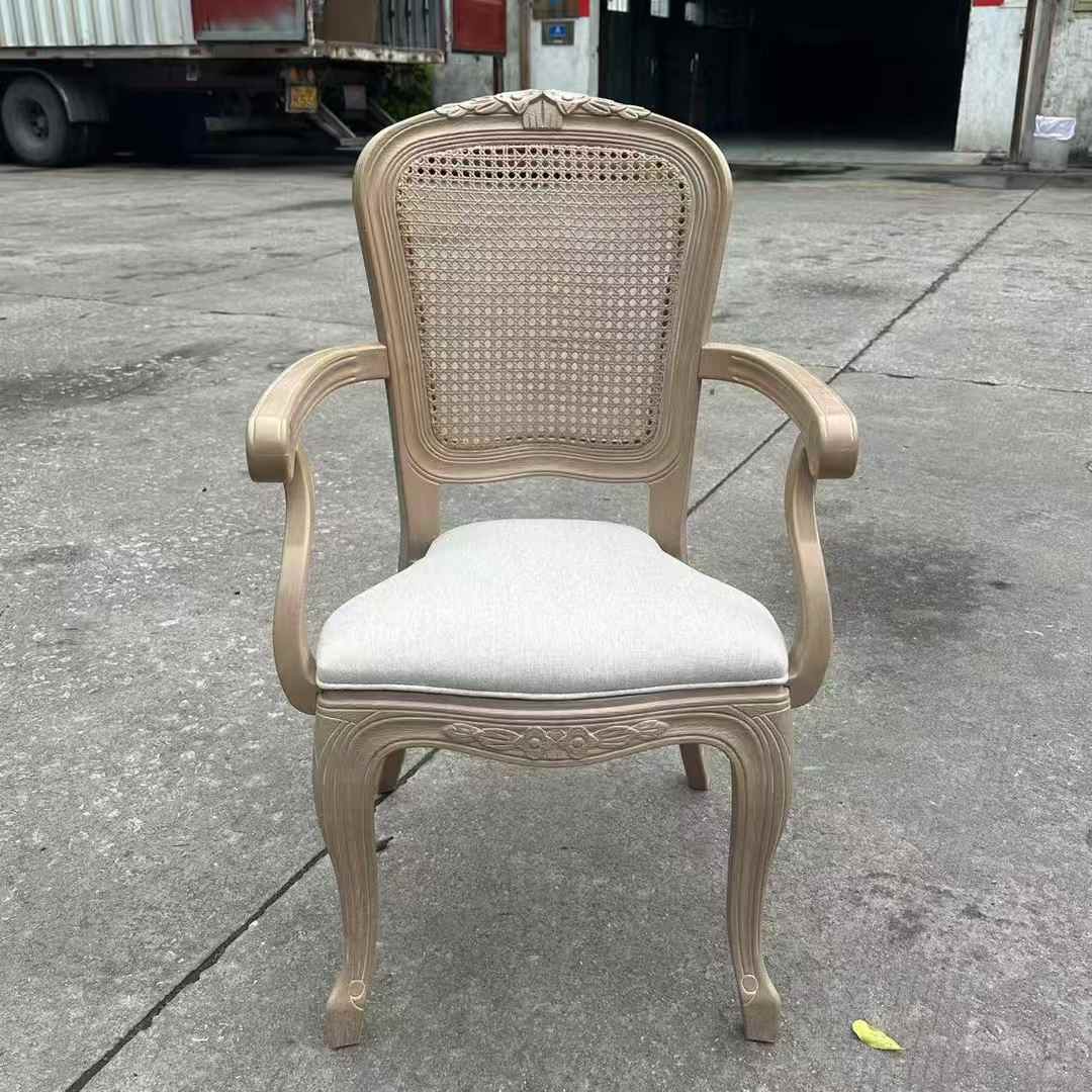 resin king louis dining chair with arms for hotel event hall