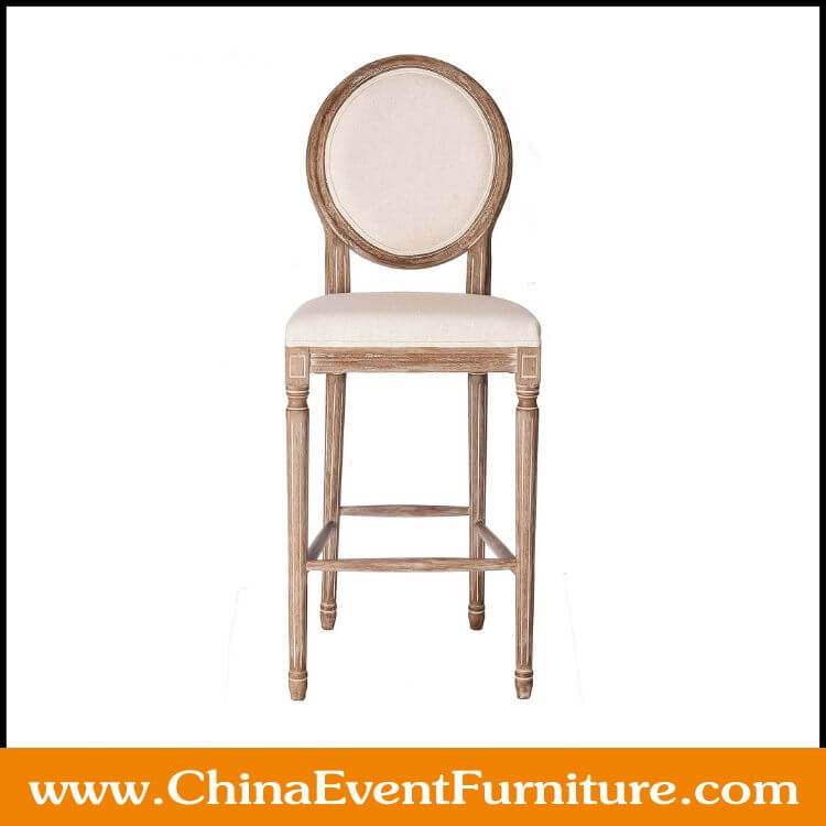 louis bar chair Wholesale fabric upholstery wooden louis counter stool for hotel bars