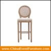 wholesale 75 cm seat height wooden Louis bar chair with cane back for hotel bars