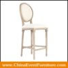 wholesale wooden louis bar stool with fabric upholstered for hotel bars