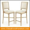 wholesale wooden louis counter stool with fabric upholstered for bars
