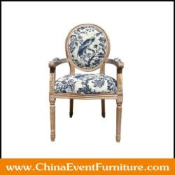 wholesale fabric upholstered louis style armchairs for events