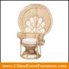 wholesale luxury cane peacock chair with white cushion for sale