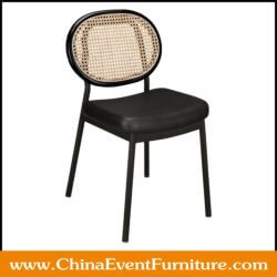 wholesale black metal and cane dining chairs for sale