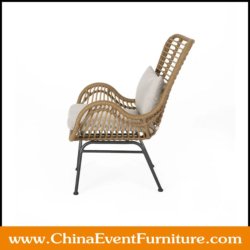 wholesale black powder coated base metal peacock chair for sale