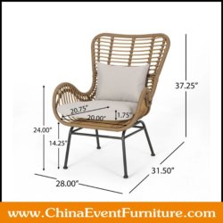 wholesale black powder coated base metal peacock chair for weddings