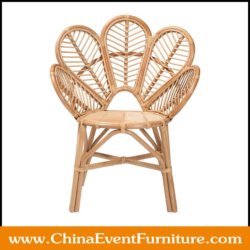 wholesale hand made natural rattan mini peacock chair for weddings