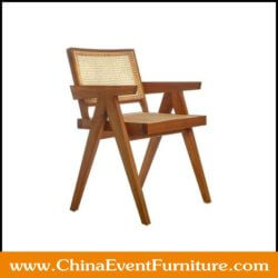 wholesale teak cane chair with arms for hotel restaurants