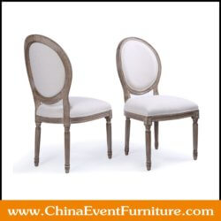 wholesale wooden upholstered louis chair for events