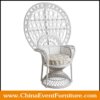 Wholesale rattan weave white peacock chair for king and queen
