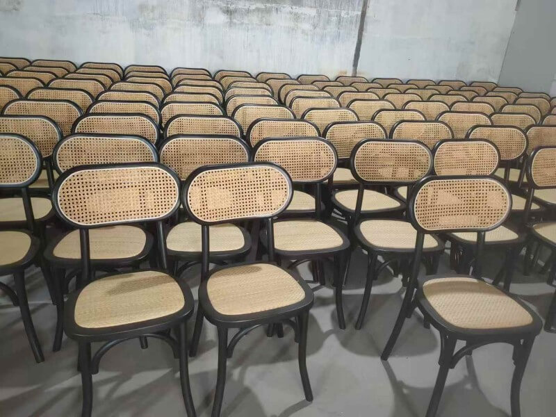 wholesale Black wood cane chair for home dining room