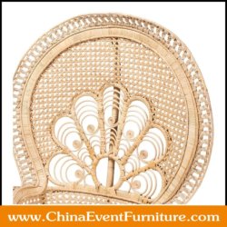 wholesale luxury natural cane peacock chairs for king and queen