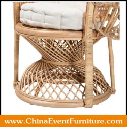 wholesale natural cane peacock chair for king and queen
